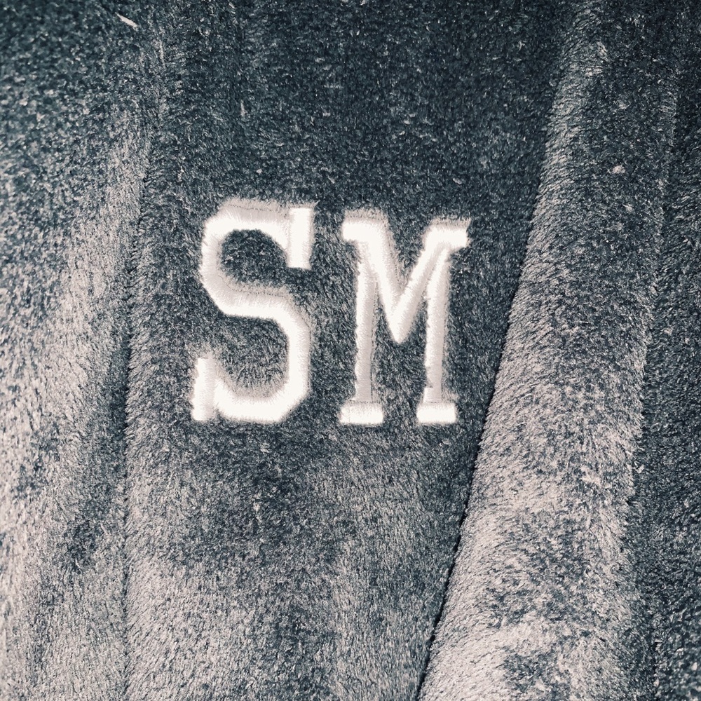 Monogrammed Dark Gray Robe - Picture 3 of 4